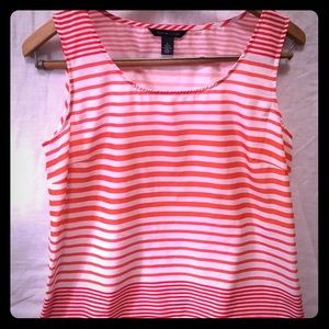 TOMMY HILFIGER (M) Orange/Wht stripe - sleeveless